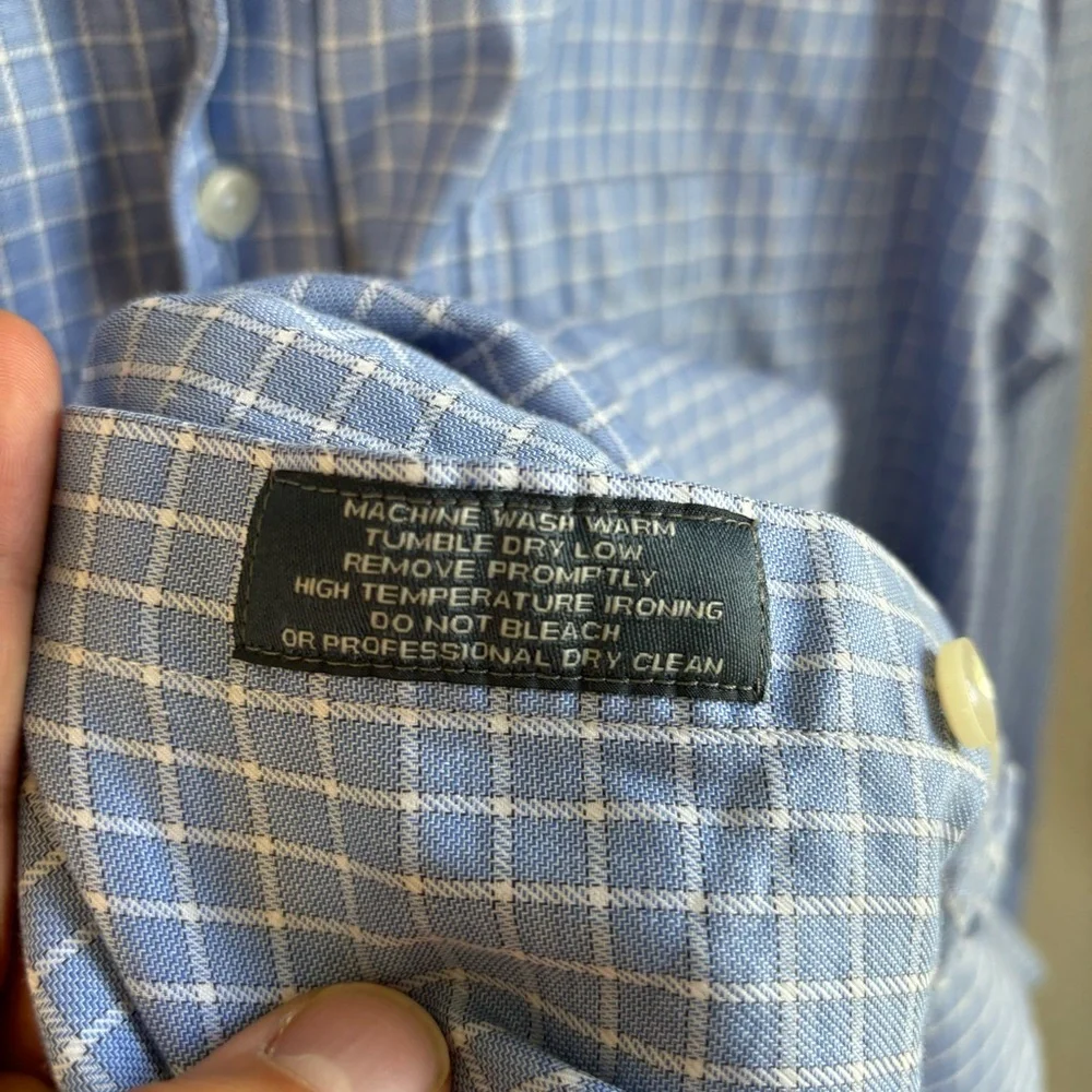 Turtleson Blue Plaid Cotton Button Down Long Sleeve Shirt Mens XL GlenOaks CC - Picture 4 of 9